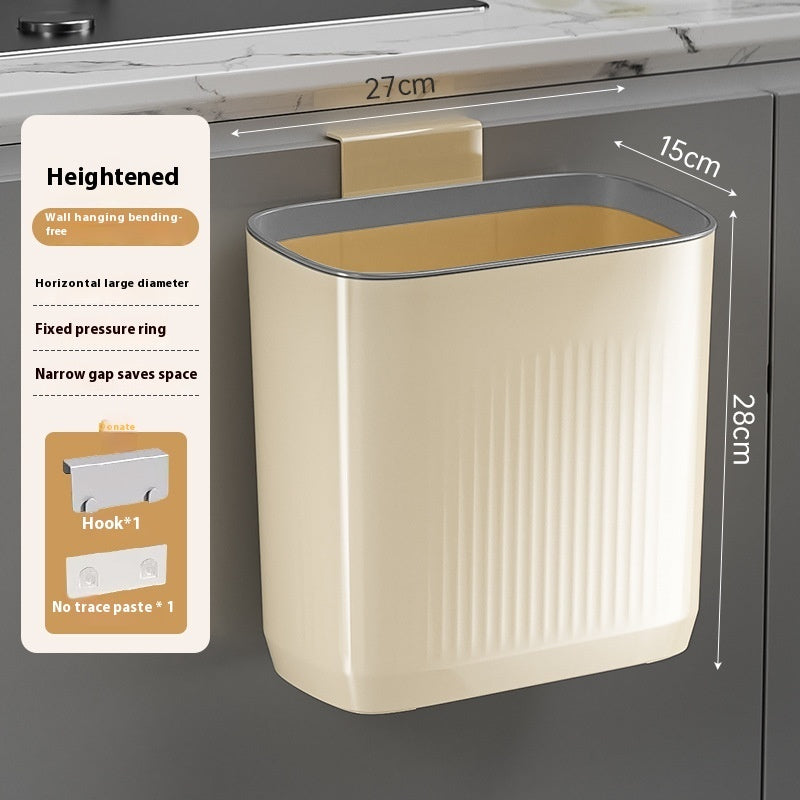 Kitchen Wall-mounted Trash Can Household Toilet Large Capacity Punch-free Hanging
