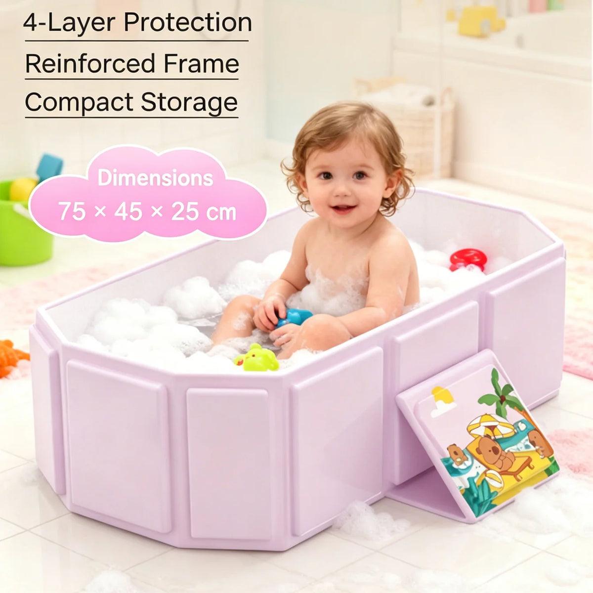 Foldable Portable Bathtub, Collapsible PVC Tub