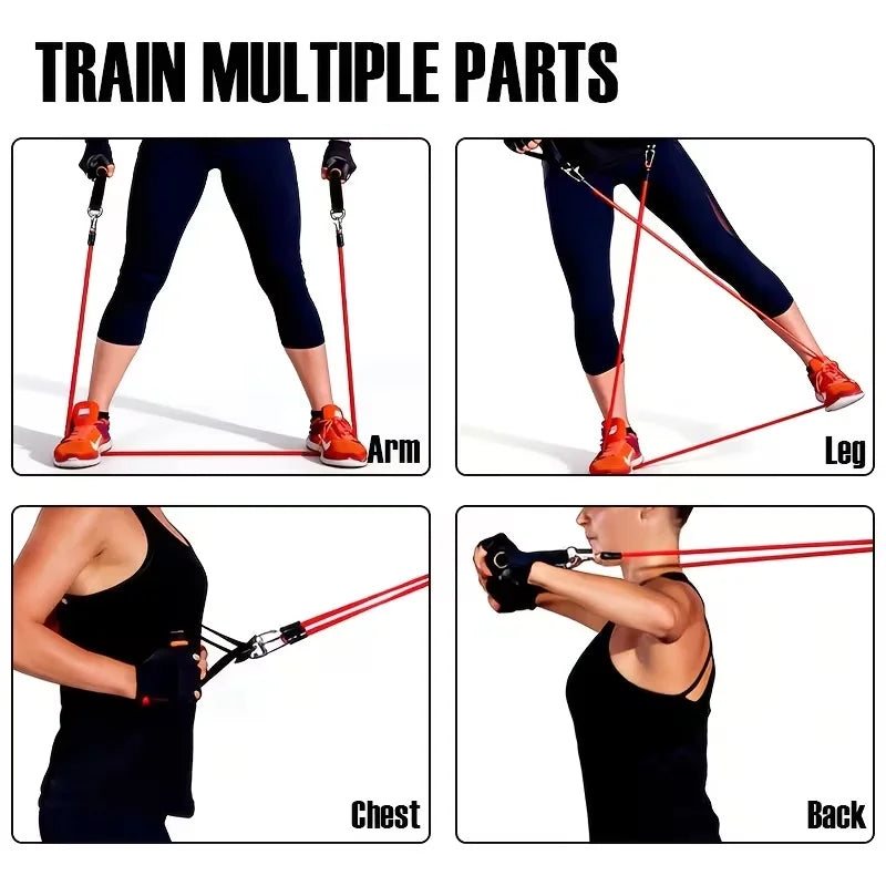 Resistance Band Set, 11 Pieces with Ankle Straps