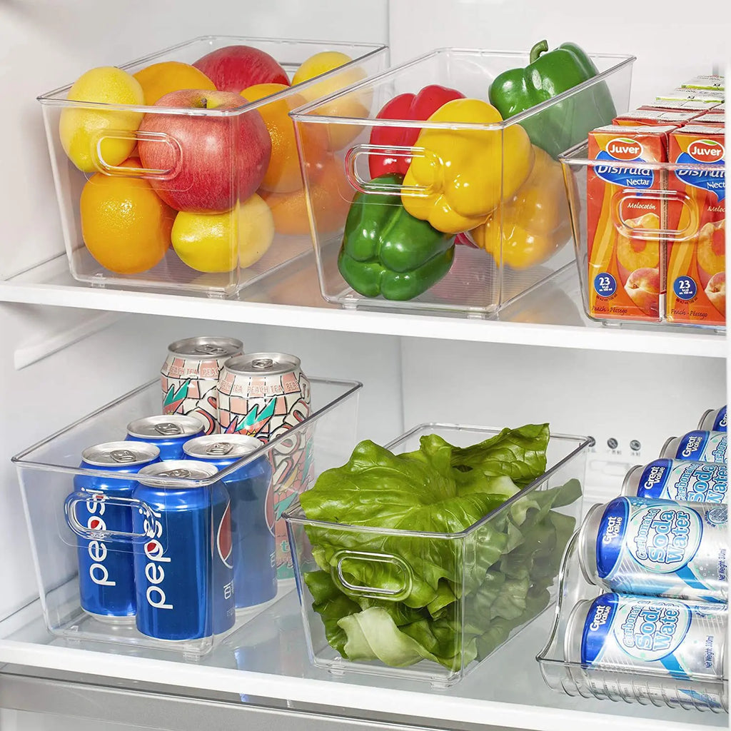 Clear Acrylic Storage Bins Refrigerator Organizer Food Storage Organizer Fridge Storage Box Pantry Cabinet kitchen Organizer