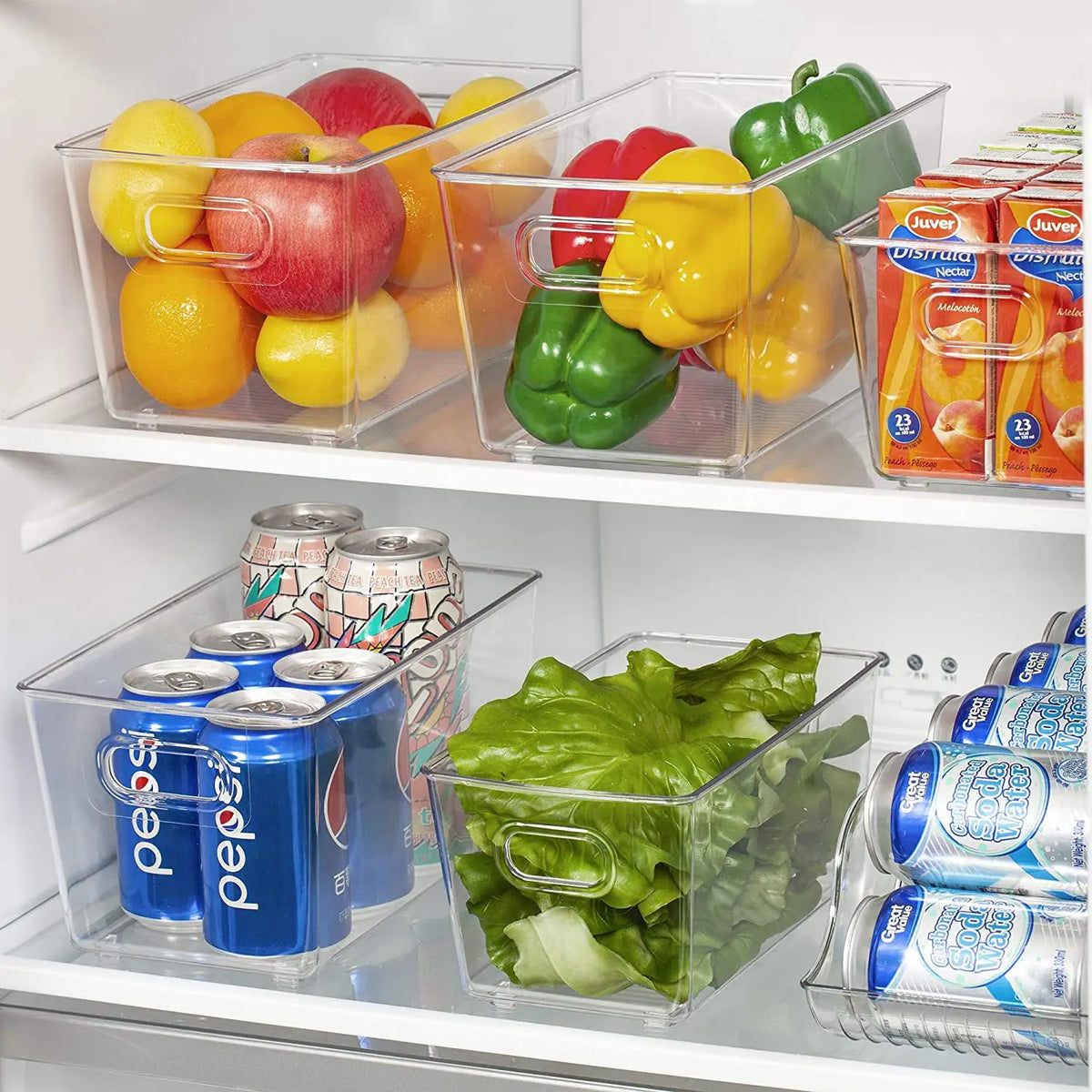 Clear Acrylic Storage Bins Refrigerator Organizer Food Storage Organizer Fridge Storage Box Pantry Cabinet kitchen Organizer