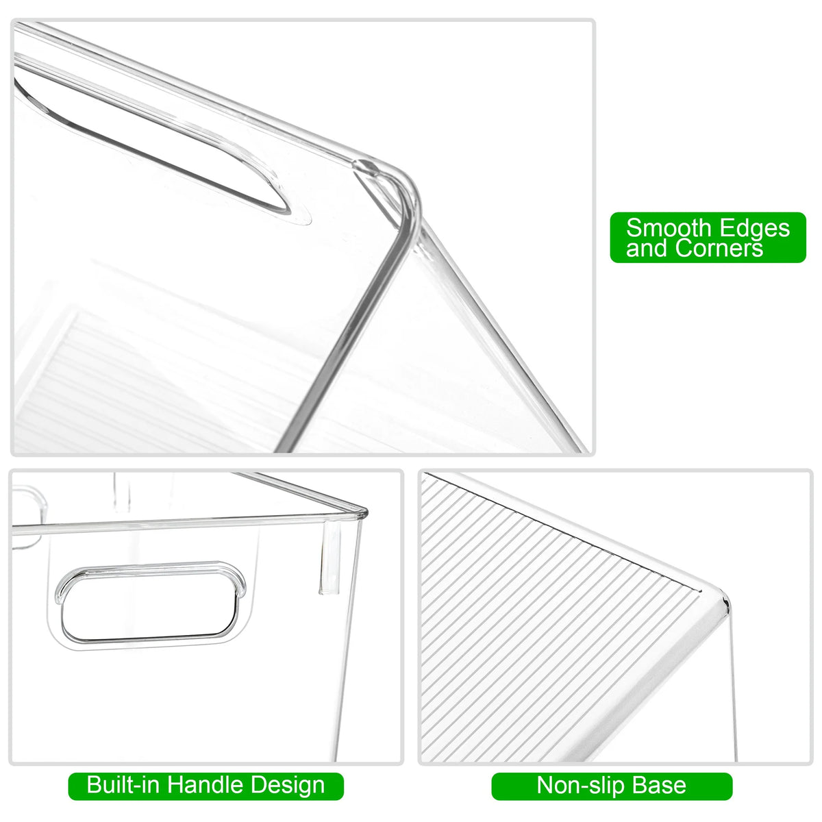 Clear Acrylic Storage Bins Refrigerator Organizer Food Storage Organizer Fridge Storage Box Pantry Cabinet kitchen Organizer