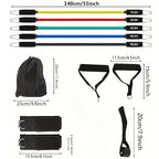 Resistance Band Set, 11 Pieces with Ankle Straps