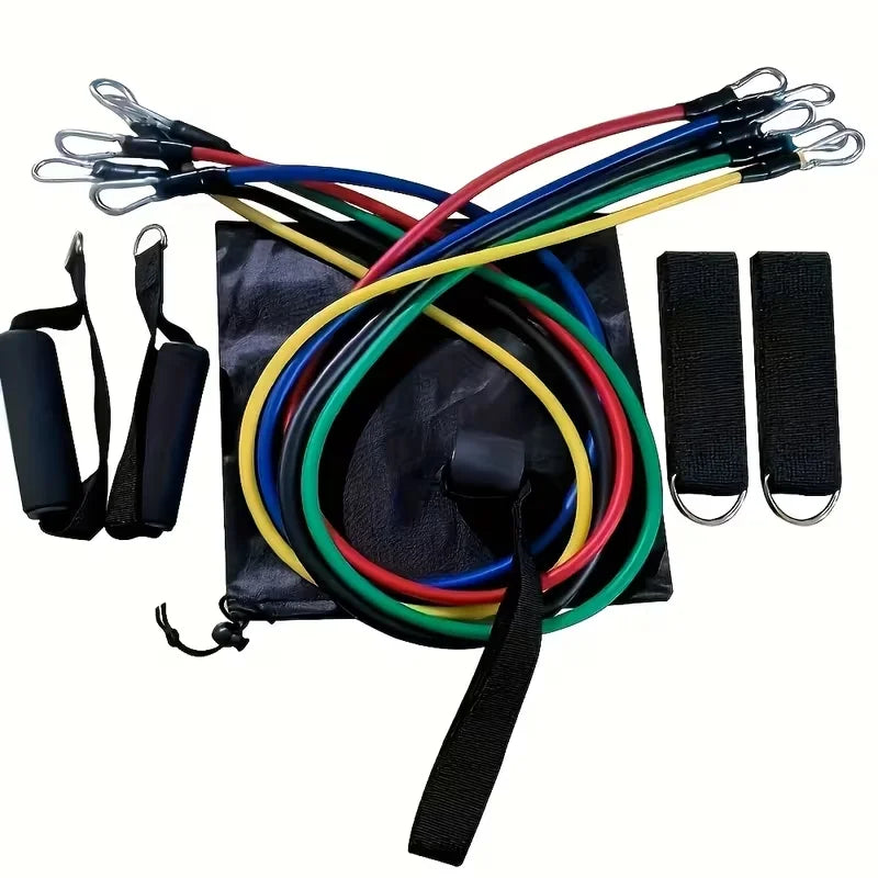 Resistance Band Set, 11 Pieces with Ankle Straps
