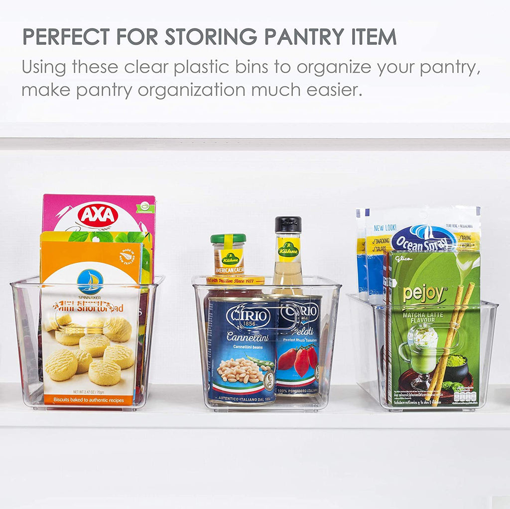 Clear Acrylic Storage Bins Refrigerator Organizer Food Storage Organizer Fridge Storage Box Pantry Cabinet kitchen Organizer