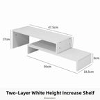Desktop Multi-Layer Organizer Rack Three Drawers Desk Heightening Stand Office Monitor Notebook Storage Shelf Rectangular Den...