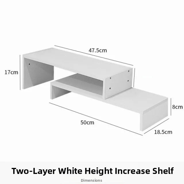 Desktop Multi-Layer Organizer Rack Three Drawers Desk Heightening Stand Office Monitor Notebook Storage Shelf Rectangular Den...
