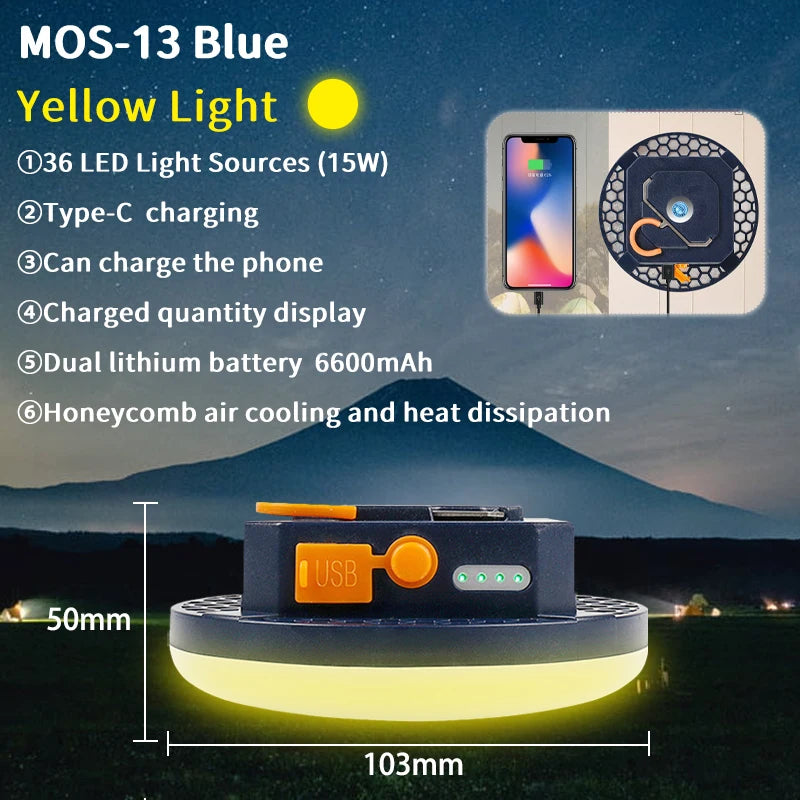 Rechargeable Camping Lantern, 9900mAh Magnetic LED