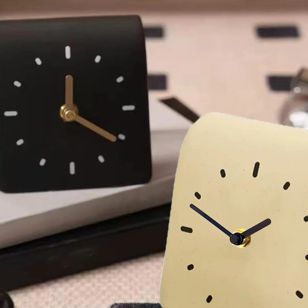 Desk Clock Modern Art Shelf Clock Decorative Silent Desktop Ornament for Desk Kids Room Office Countertop Housewarming Gift
