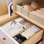 3pcs/1set Underwear Storage Box Foldable Non-woven Storage Box Six-piece Set Underwear Bra Socks Drawer Storage Finishing Box