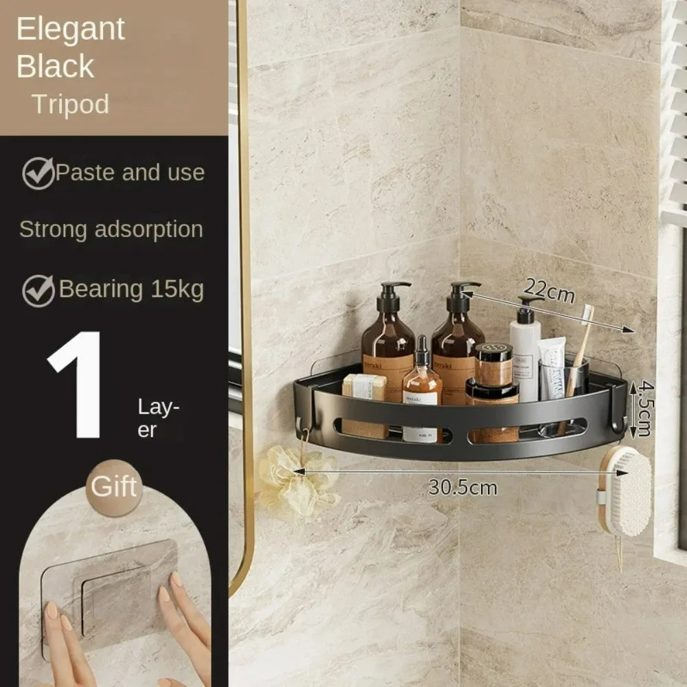 No-Drill Corner Shower Caddy, Adhesive Shelf