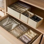 3pcs/1set Underwear Storage Box Foldable Non-woven Storage Box Six-piece Set Underwear Bra Socks Drawer Storage Finishing Box
