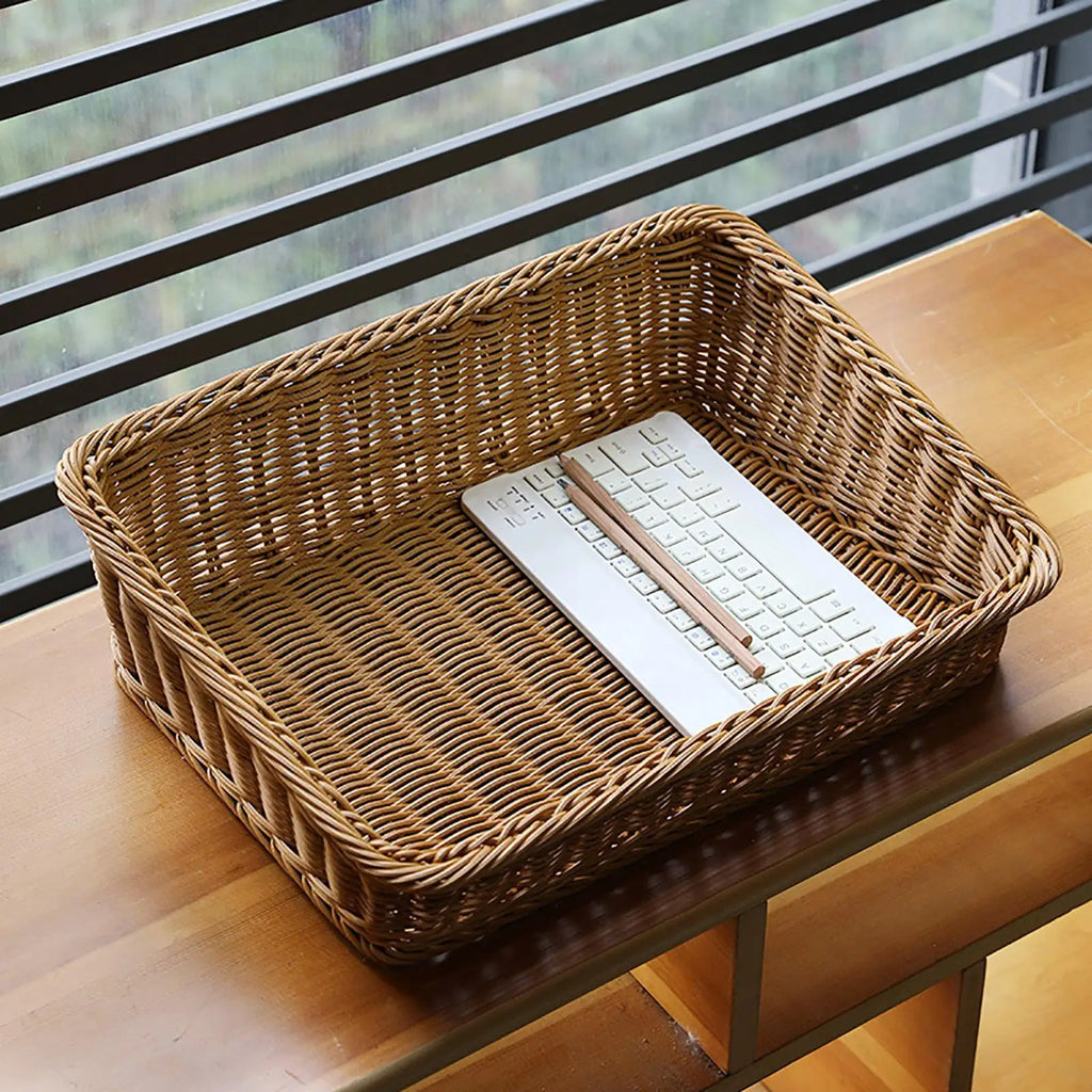 Hand-Woven Rattan Fruit & Bread Basket