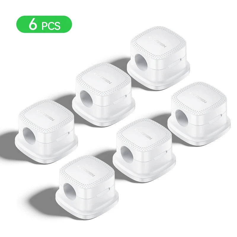 Rocoren Magnetic Cable Organizer Smooth Adjustable Cable Holder Under Desk 6PCS Stable Cable Management Wire Keeper Cable Clips