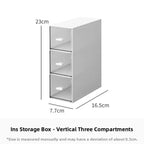 Desktop Multi-Layer Organizer Rack Three Drawers Desk Heightening Stand Office Monitor Notebook Storage Shelf Rectangular Den...