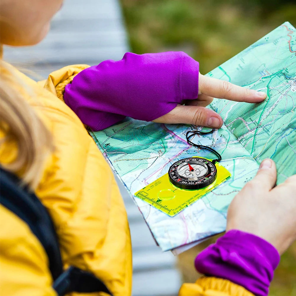 Waterproof Compass Outdoor Gadget Navigation Hiking Compass Camping  Orienteering Backpacking Map Reading Compass for Scout Kids