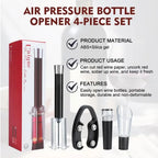 Bar Accessories Wine Bottle Opener Set Aluminum Alloy ABS Air Pump Cork Remover Kitchen Gadgets Vacuum Wine Bottle Corkscrew