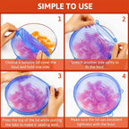 Silicone Stretch Food Lids, Set of 6