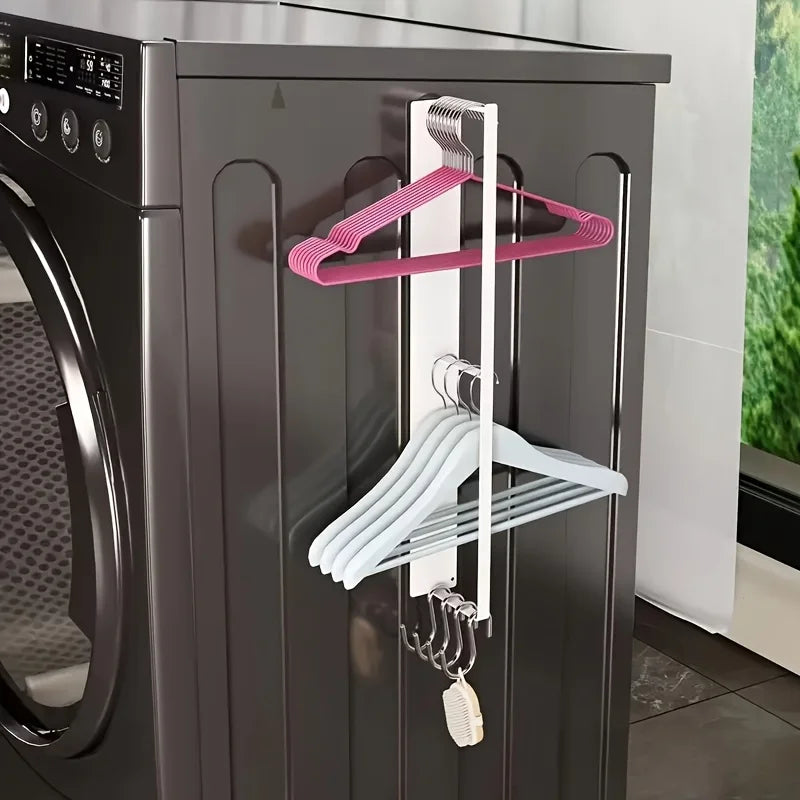 Magnetic Laundry Hanger Organizer |   Metal Clip Storage & Space-Saving for Washing Machine |   Durable Painted Metal