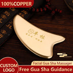 face massage tool gua sha facial beauty tool  eye instrument brass scraping plate beauty instrument  Metal massage plate