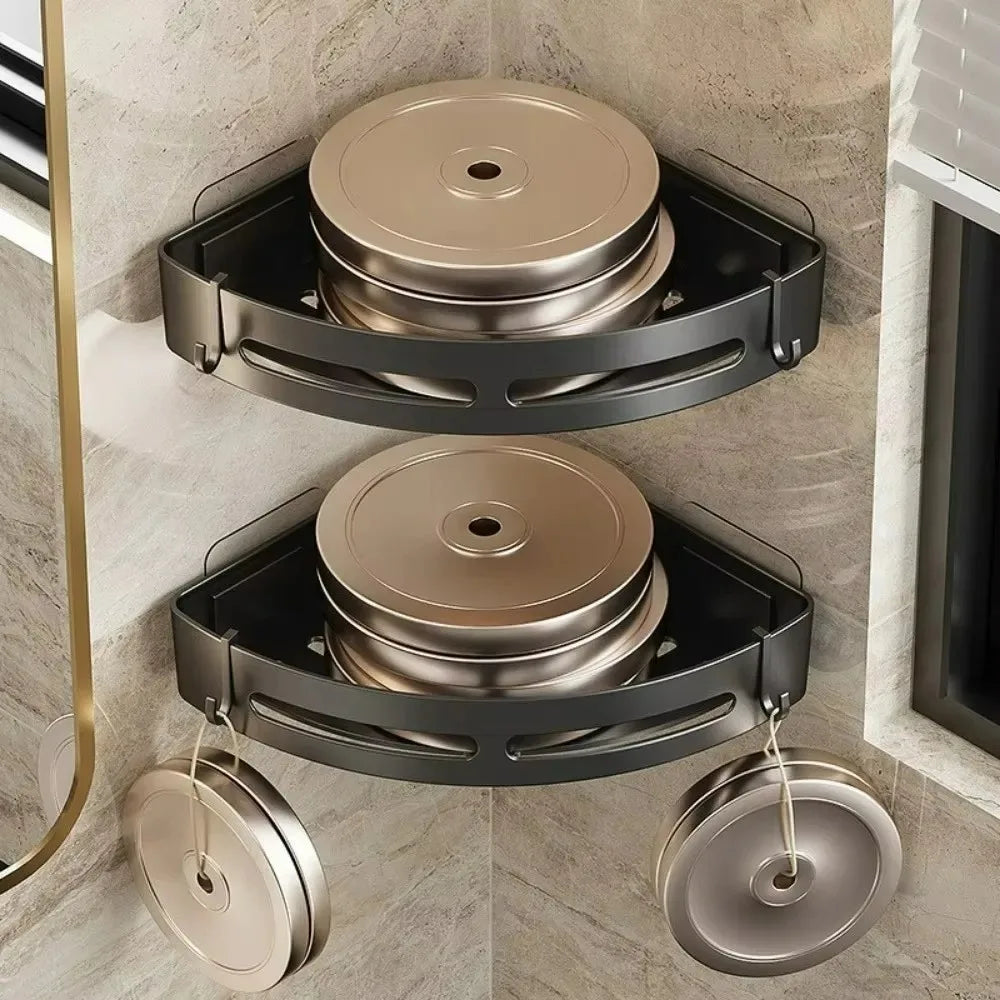 No-Drill Corner Shower Caddy, Adhesive Shelf