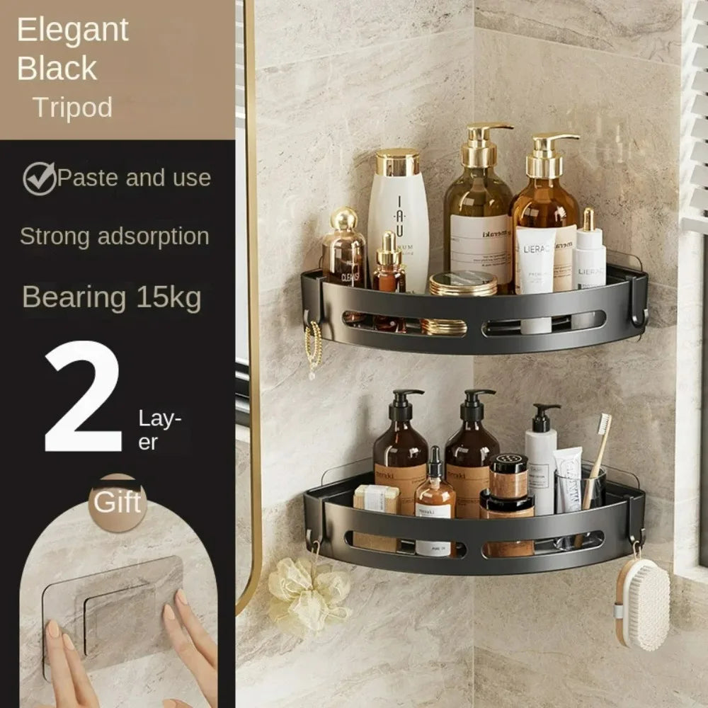 No-Drill Corner Shower Caddy, Adhesive Shelf