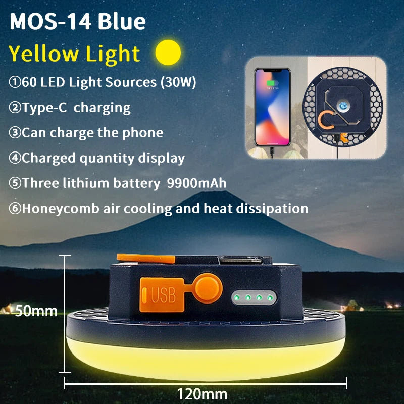 Rechargeable Camping Lantern, 9900mAh Magnetic LED