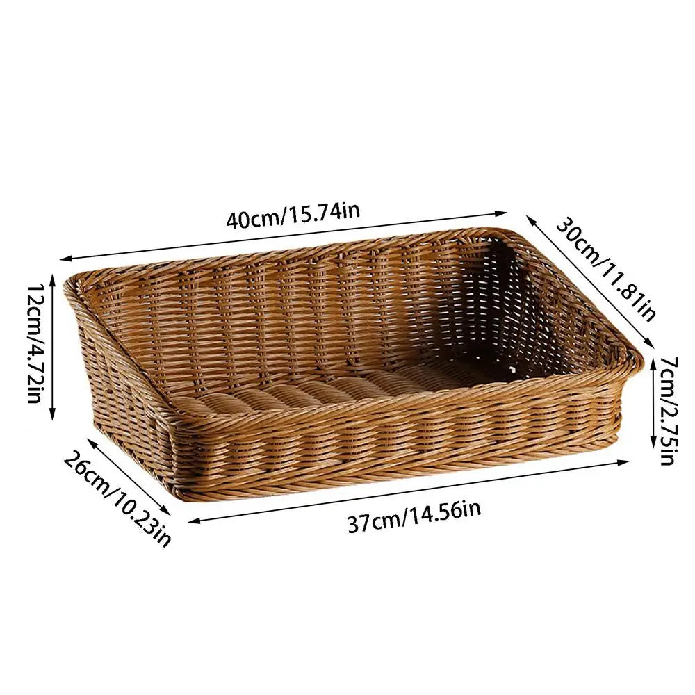 Hand-Woven Rattan Fruit & Bread Basket