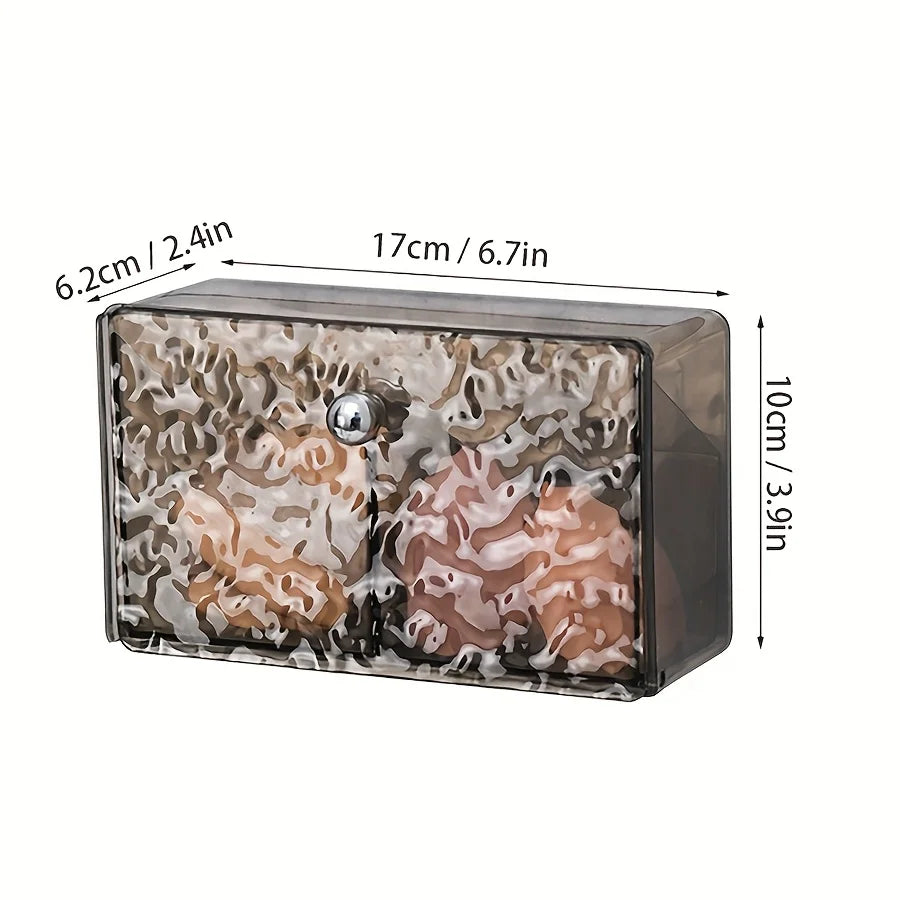 Clear Wall Mounted Bathroom Storage Box, Makeup Organizer, Clear Acrylic Organizers Storage, Cotton Swabs, Cotton Balls, Hair