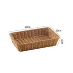 Rectangular Rattan Serving Tray Wicker Woven Basket Bathroom Tray Woven Bread Baskets With Handles Storage Basket For Parties