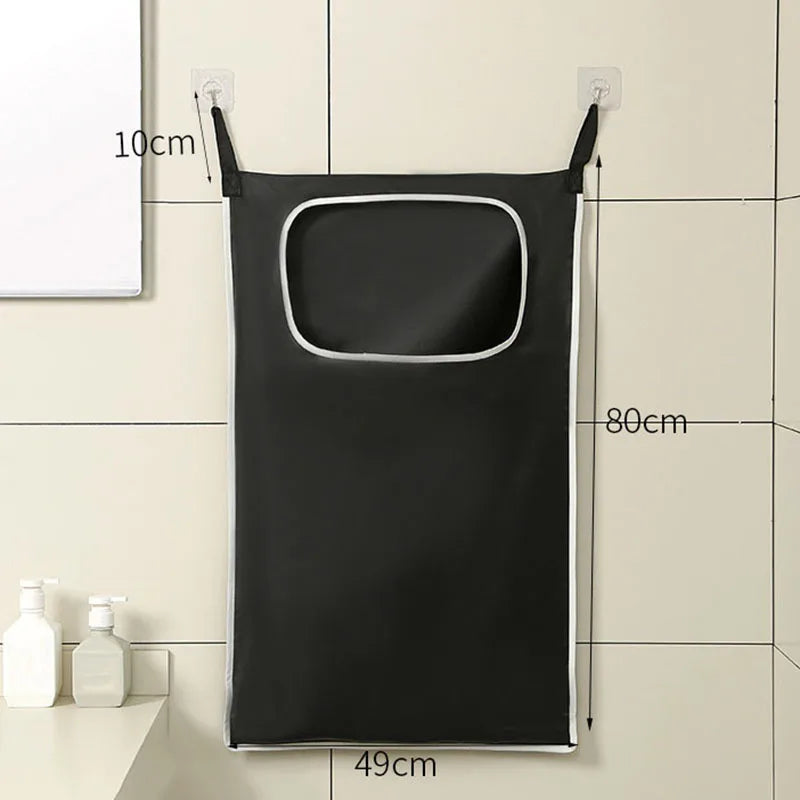 Over-the-Door Hanging Laundry Basket Wall-mounted Dirty Clothes Storage Organizer for Bathroom Toy Storage