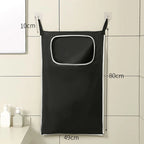 Over-the-Door Hanging Laundry Basket Wall-mounted Dirty Clothes Storage Organizer for Bathroom Toy Storage