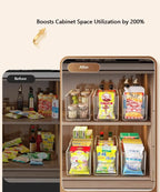Plastic Expandable Spice Organizer Storage Bins with Dividers Clear Snack Storage Display Containers Tea Packet Storage Box