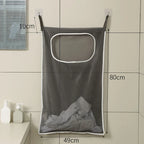 Over-the-Door Hanging Laundry Basket Wall-mounted Dirty Clothes Storage Organizer for Bathroom Toy Storage