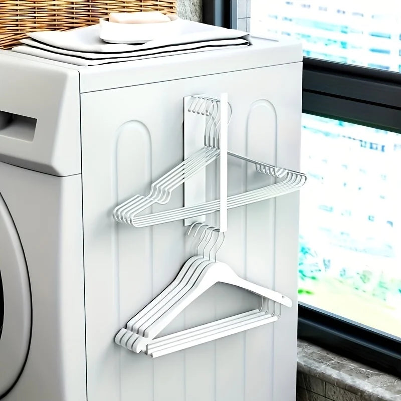 Magnetic Laundry Hanger Organizer |   Metal Clip Storage & Space-Saving for Washing Machine |   Durable Painted Metal