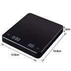 1Set Electronic Coffee Scale with Silicone Pad Digital Coffee Scale with Timer LED Display USB Charging Home Cafe Use Good Gift