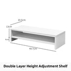 Desktop Multi-Layer Organizer Rack Three Drawers Desk Heightening Stand Office Monitor Notebook Storage Shelf Rectangular Den...