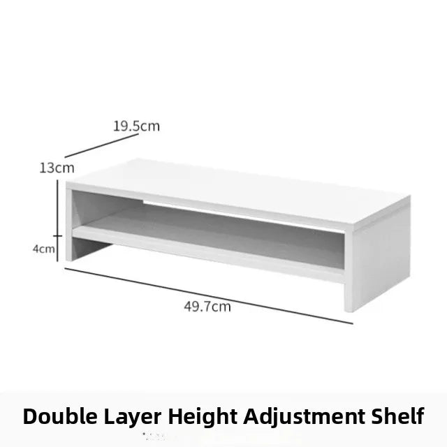 Desktop Multi-Layer Organizer Rack Three Drawers Desk Heightening Stand Office Monitor Notebook Storage Shelf Rectangular Den...