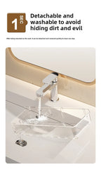Wall mounted cosmetic and skincare storage rack for bathroom no need for drilling Multi functional kitchebathroom storage rackra