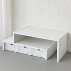 Desktop Multi-Layer Organizer Rack Three Drawers Desk Heightening Stand Office Monitor Notebook Storage Shelf Rectangular Den...