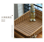 Rectangular Rattan Serving Tray Wicker Woven Basket Bathroom Tray Woven Bread Baskets With Handles Storage Basket For Parties