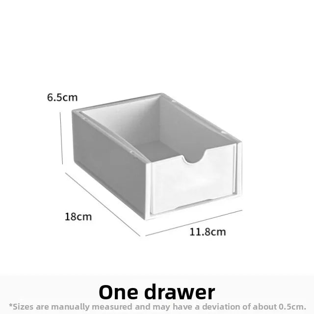 Desktop Multi-Layer Organizer Rack Three Drawers Desk Heightening Stand Office Monitor Notebook Storage Shelf Rectangular Den...