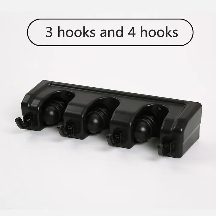 Wall-Mounted Mop & Broom Holder, 3 to 5 Slots