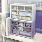 Desktop Organizer with Six Drawers-Spacious and Multifunctional Container,Perfect for Office Supplies,Stationery,Dorm Essentials