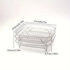 3-piece Stainless Steel Air Fryer Accessory Set - Square Fries and Grilling Rack for Kitchen Dining, Air Fryer Rack
