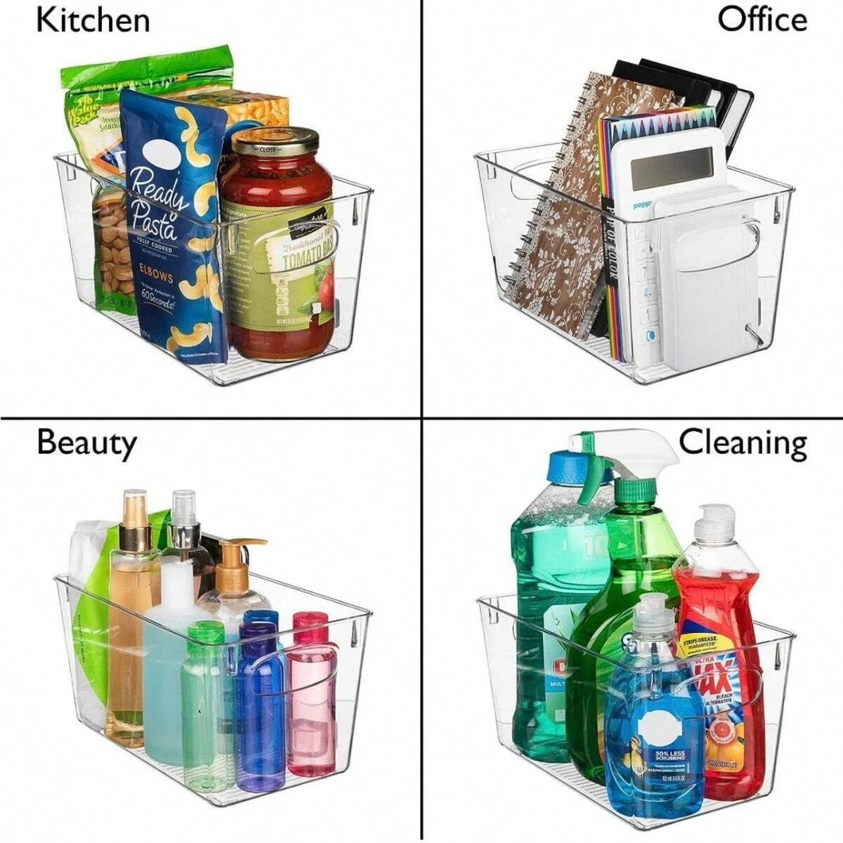 Clear Acrylic Storage Bins Refrigerator Organizer Food Storage Organizer Fridge Storage Box Pantry Cabinet kitchen Organizer