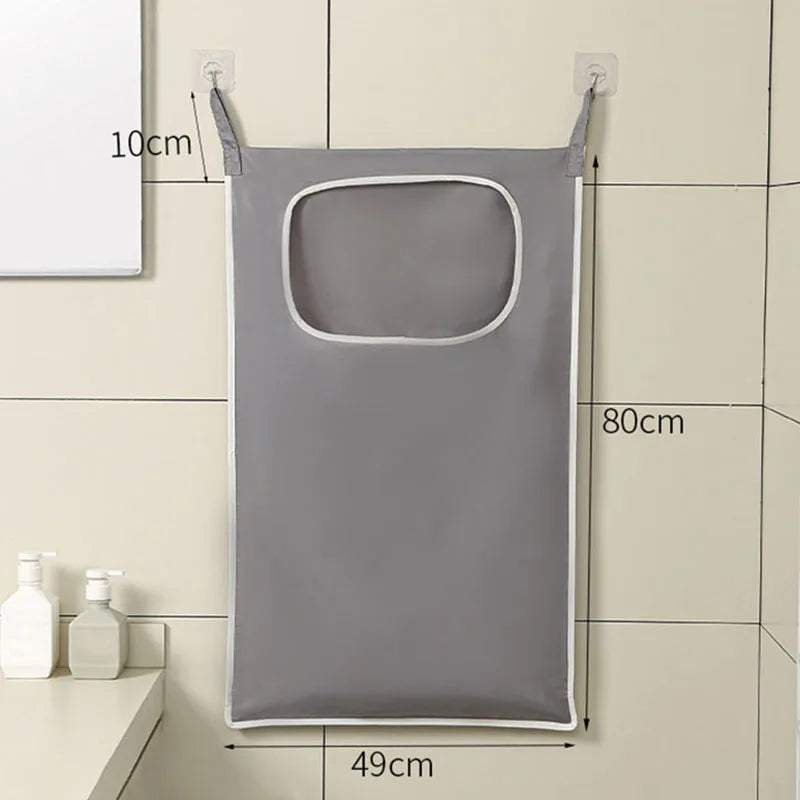 Over-the-Door Hanging Laundry Basket Wall-mounted Dirty Clothes Storage Organizer for Bathroom Toy Storage