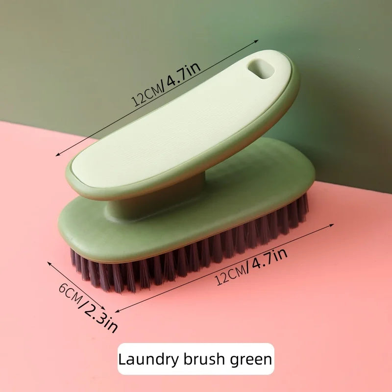 Laundry brush, multifunctional long-handled cleaning brush with soft bristles, household use, doesn't damage clothes