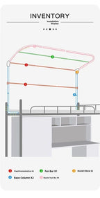 Double Sliding Track Bed Curtain And Mosquito Net Stand Strong Light Blocking Upper Bunk Bed Universal Track Student Dormitory