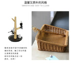 Rectangular Rattan Serving Tray Wicker Woven Basket Bathroom Tray Woven Bread Baskets With Handles Storage Basket For Parties
